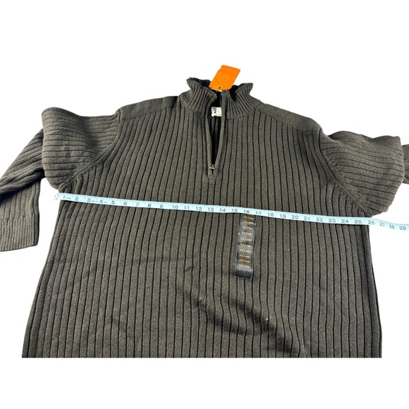 Field Stream 1/4 Zip Ribbed Knit Sweater Brown Mens 2XL NWT Fall Mock - Picture 10 of 11